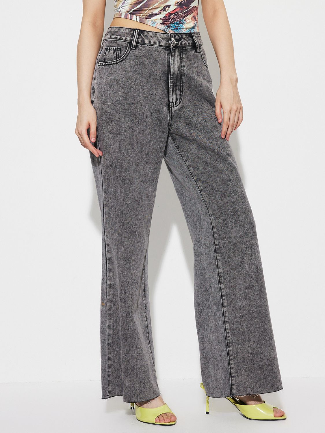 High Waist Bootcut Jeans with Pockets - felvior
