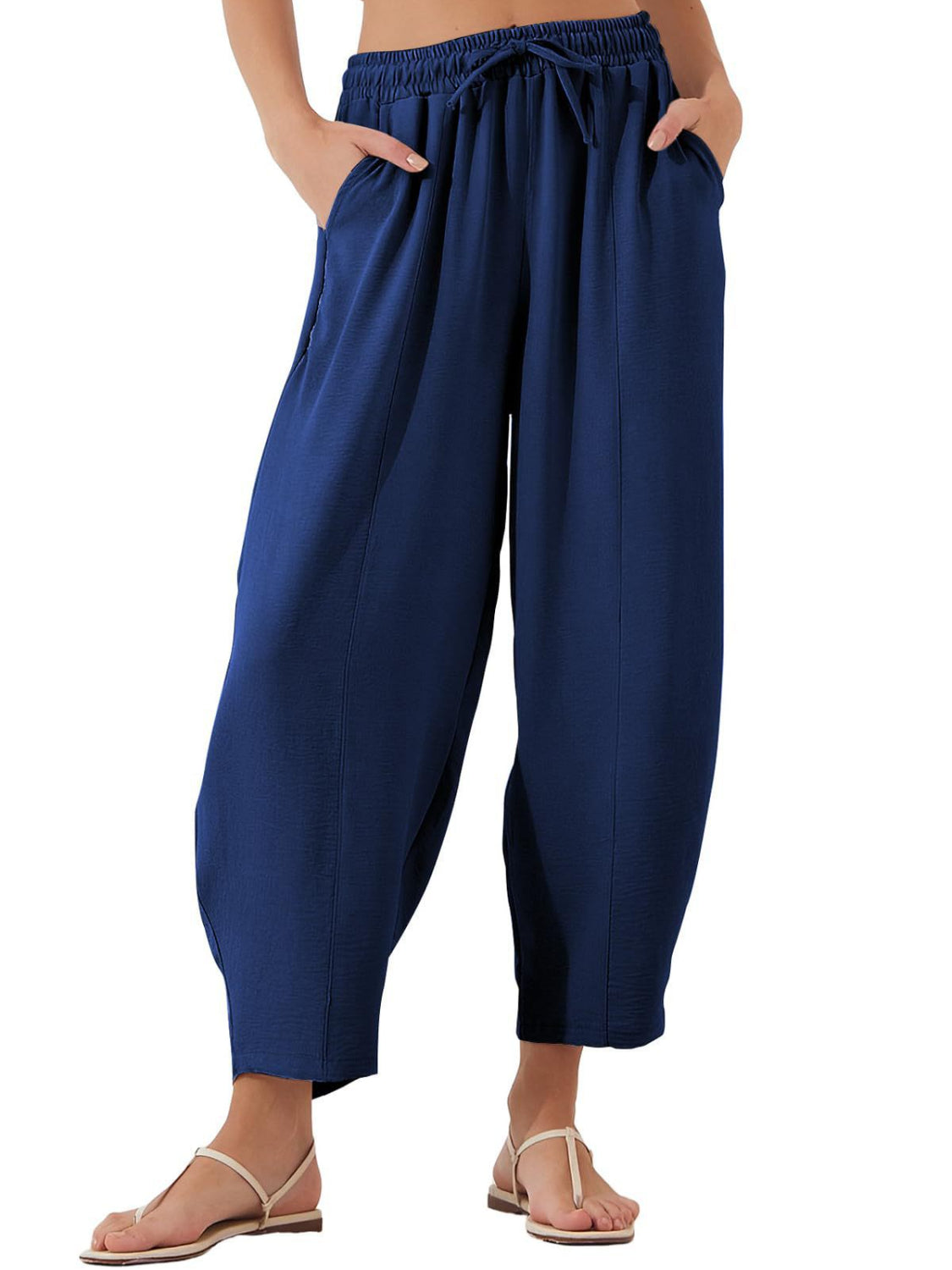 Full Size Drawtising Cropped Jogger Pants Plus Size - felvior
