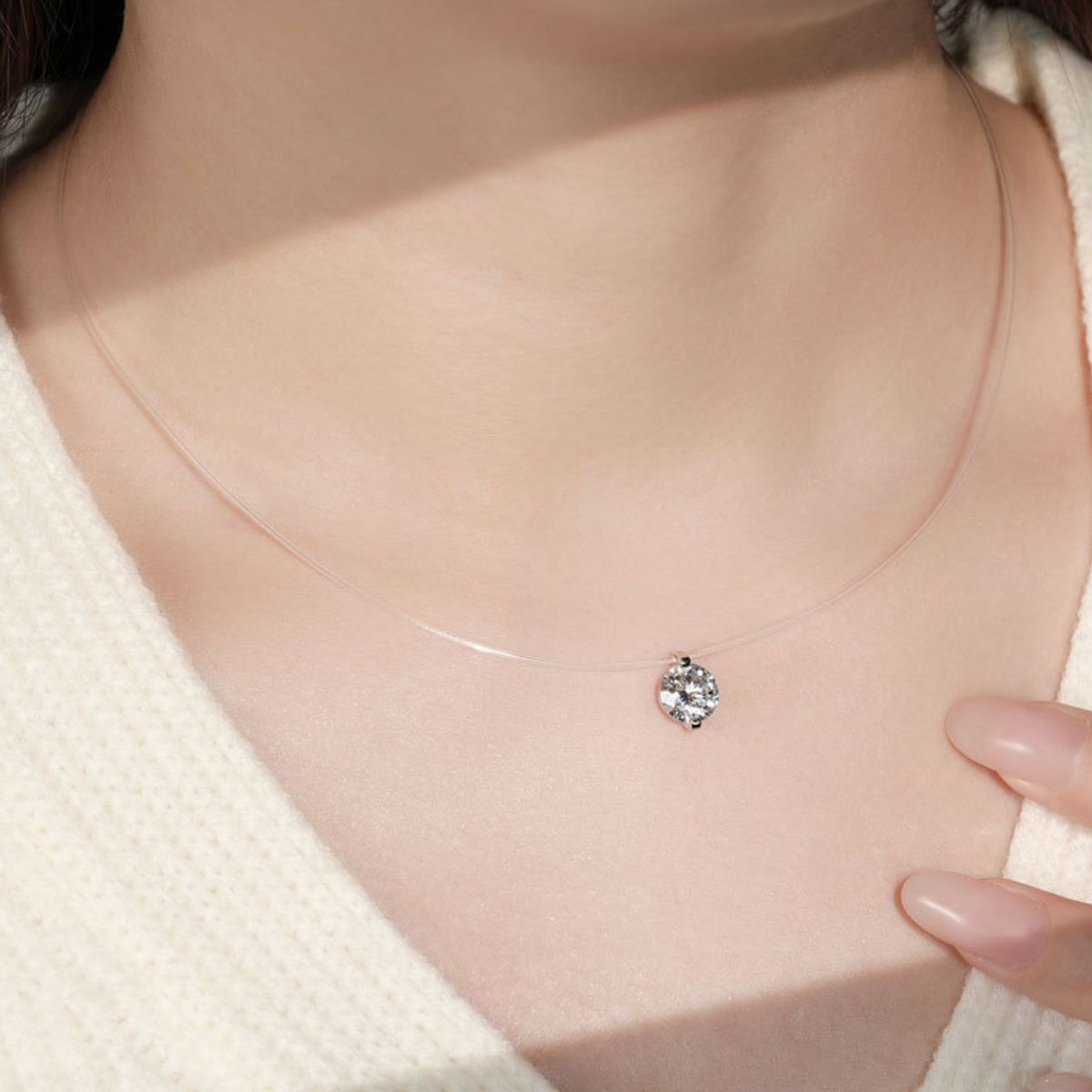 1 Carat Moissanite 925 Sterling Silver Necklace - felvior