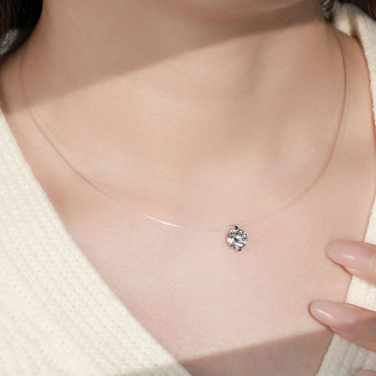 1 Carat Moissanite 925 Sterling Silver Necklace - felvior