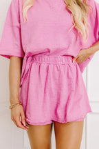 Round Neck Half Sleeve Top and Shorts Set