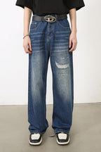 Men's Distressed Jeans with Pockets