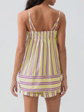 Smocked Square Neck Cami and Shorts Set - felvior