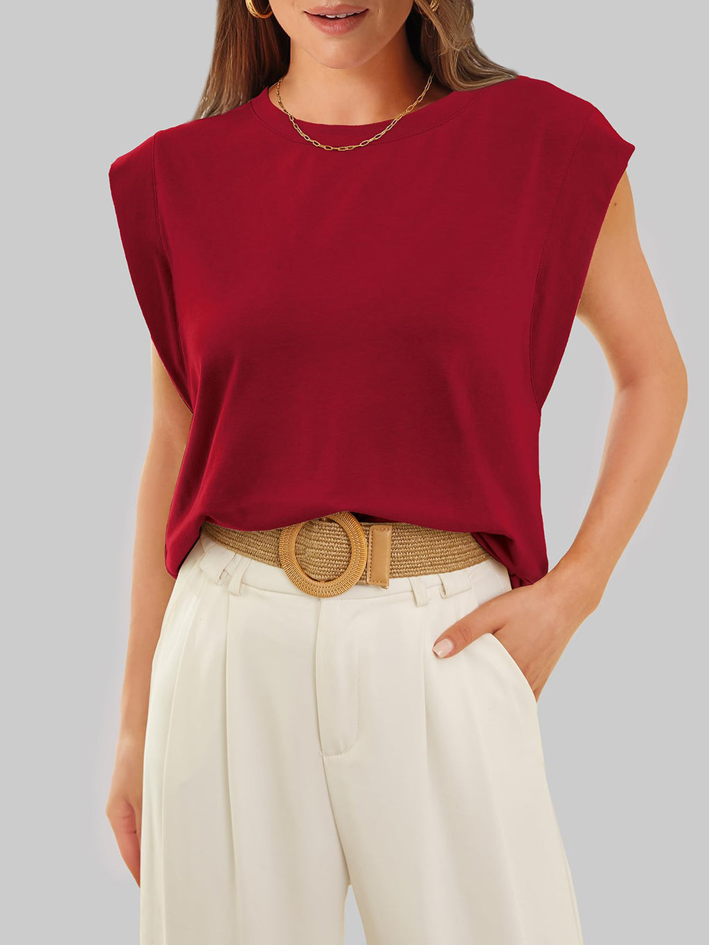 Florira Round Neck Cap Sleeve T-Shirt