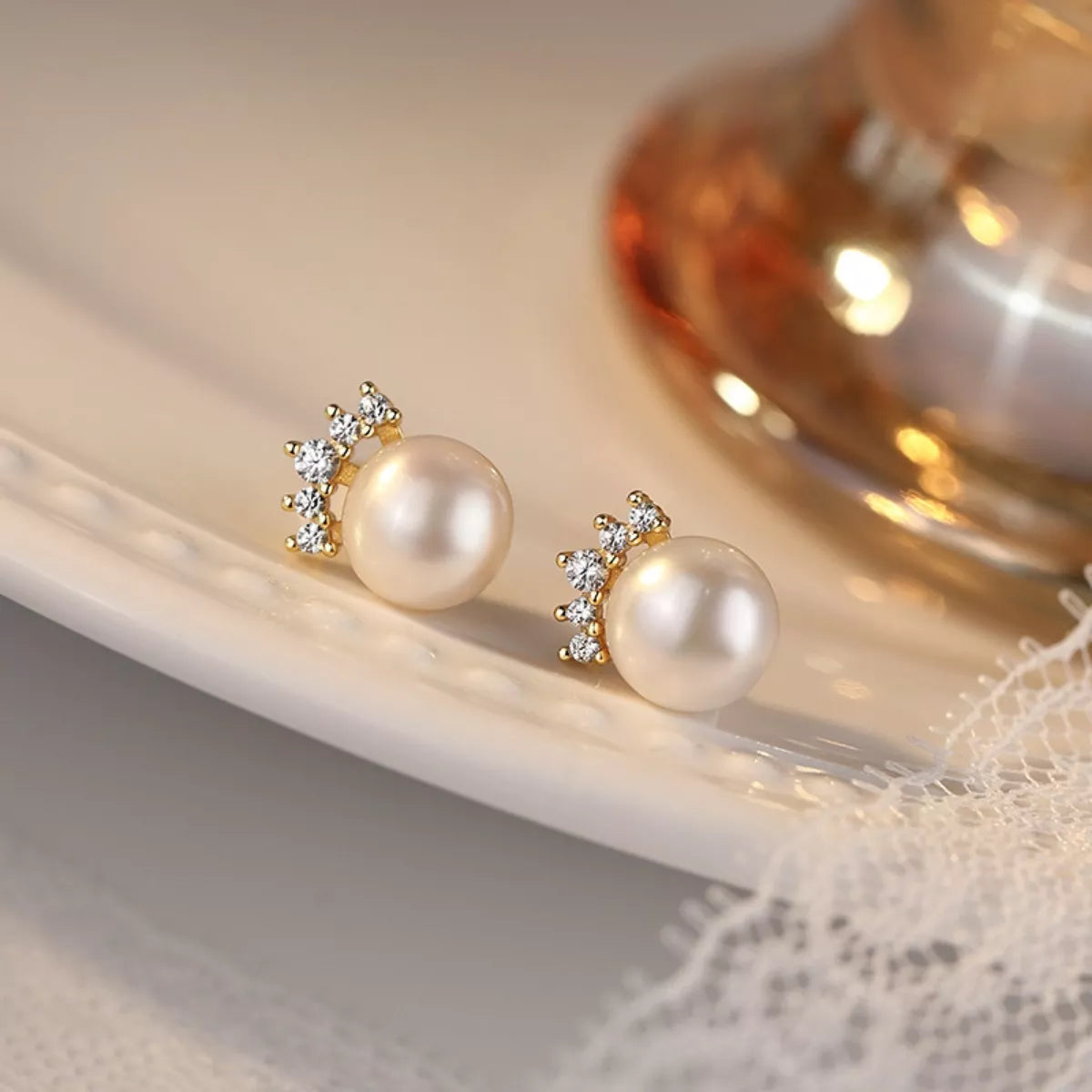 Freshwater Pearl Stud Earrings Secondary image