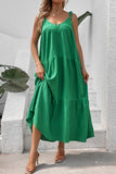 Perfee Tie-Shoulder Tiered Maxi Dress - felvior