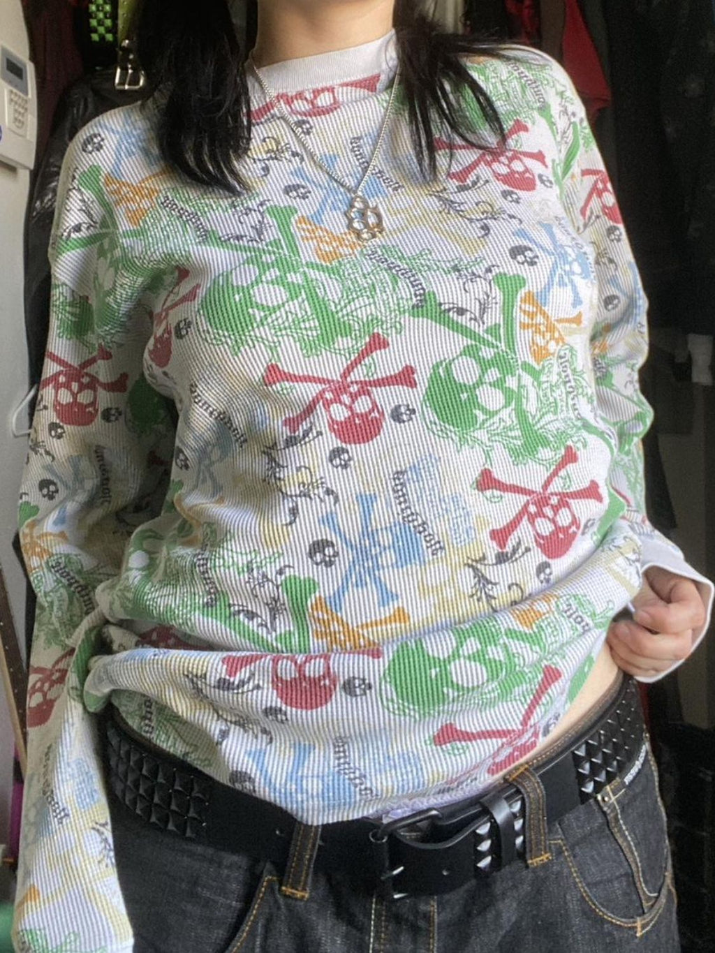 Printed Round Neck Long Sleeve T-Shirt