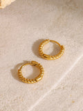 18K Gold-Plated Stainless Steel Huggie Earrings - felvior
