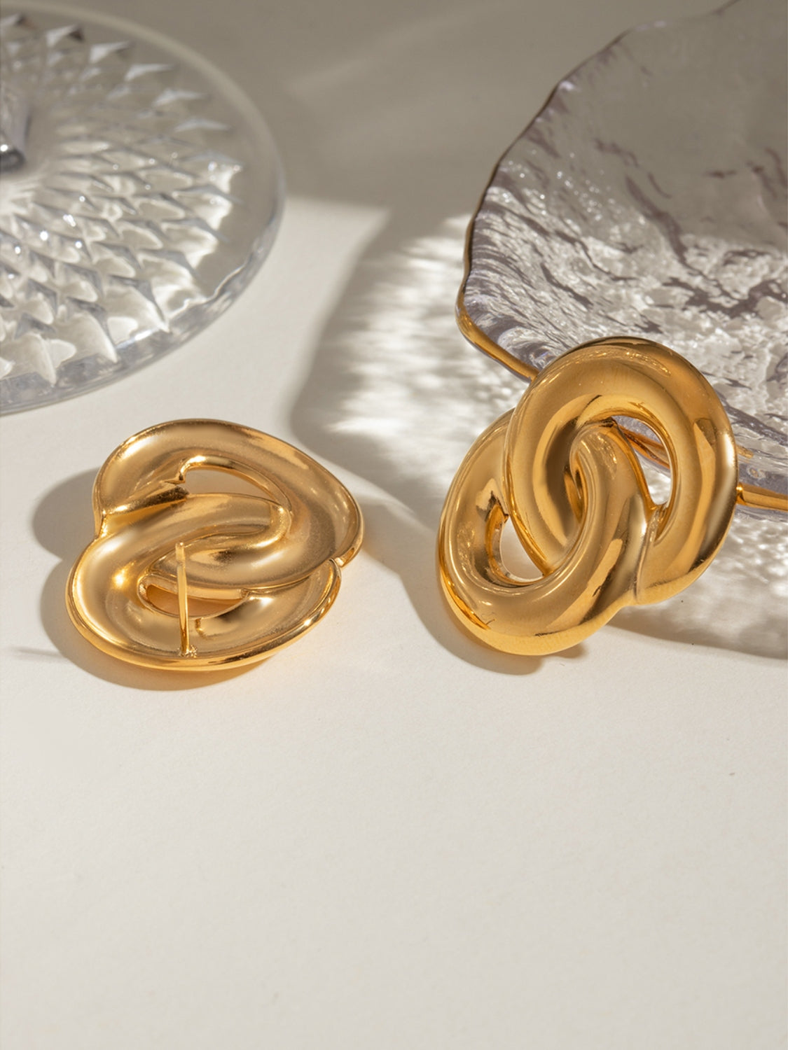 18K Gold-Plated Stainless Steel Knotted Earrings - felvior