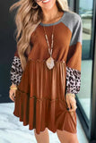 Round Neck Frill Trim Dress - felvior