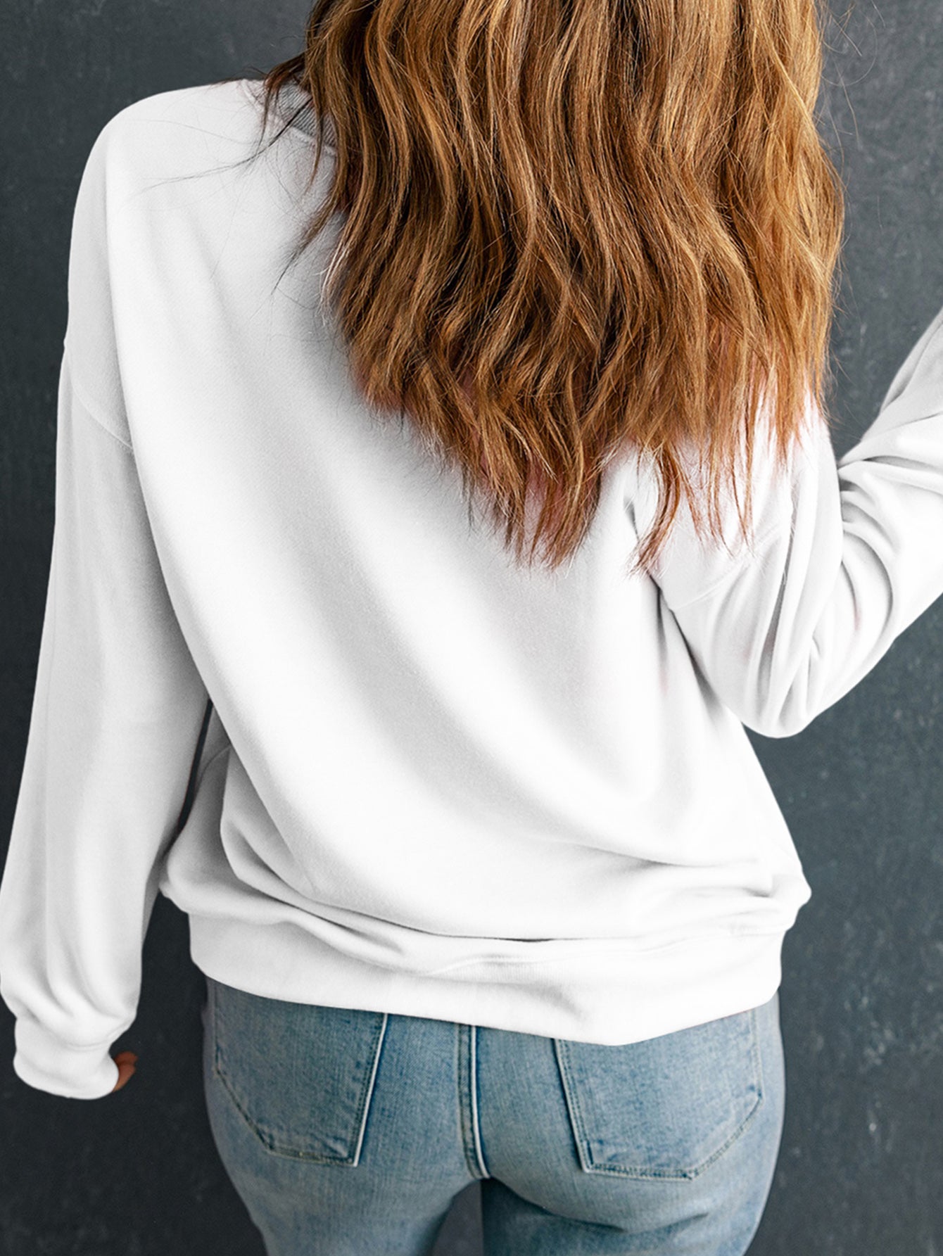 I'M BACK – Sweatshirt mit Rundhalsausschnitt und überschnittenen Schultern Zweitbild