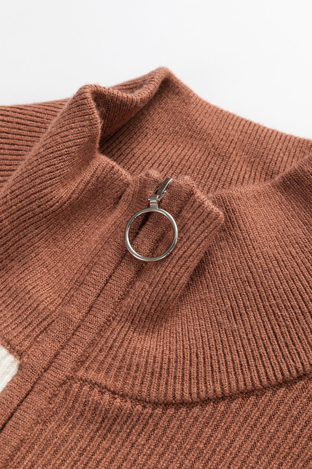 Striped Quarter Zip Cap Sleeve Sweater Dress - felvior