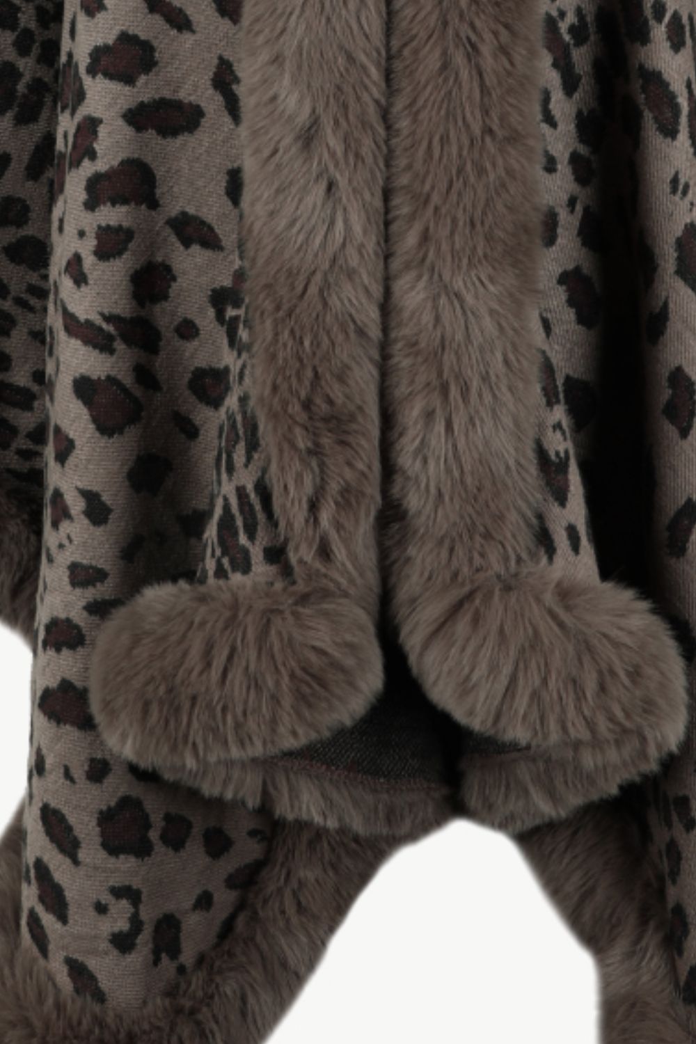 Leopard Open Front Poncho - felvior