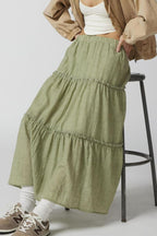 Frill Elastic Waist Skirt