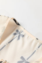 Tied Front Bow Print Peplum Tank