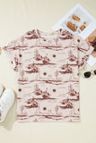 Printed Round Neck Short Sleeve T-Shirt