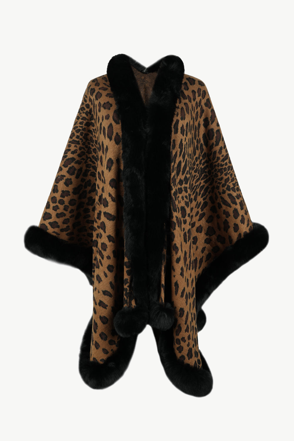 Leopard Open Front Poncho - felvior