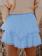 Lovelet Lace Detail Layered Skirt