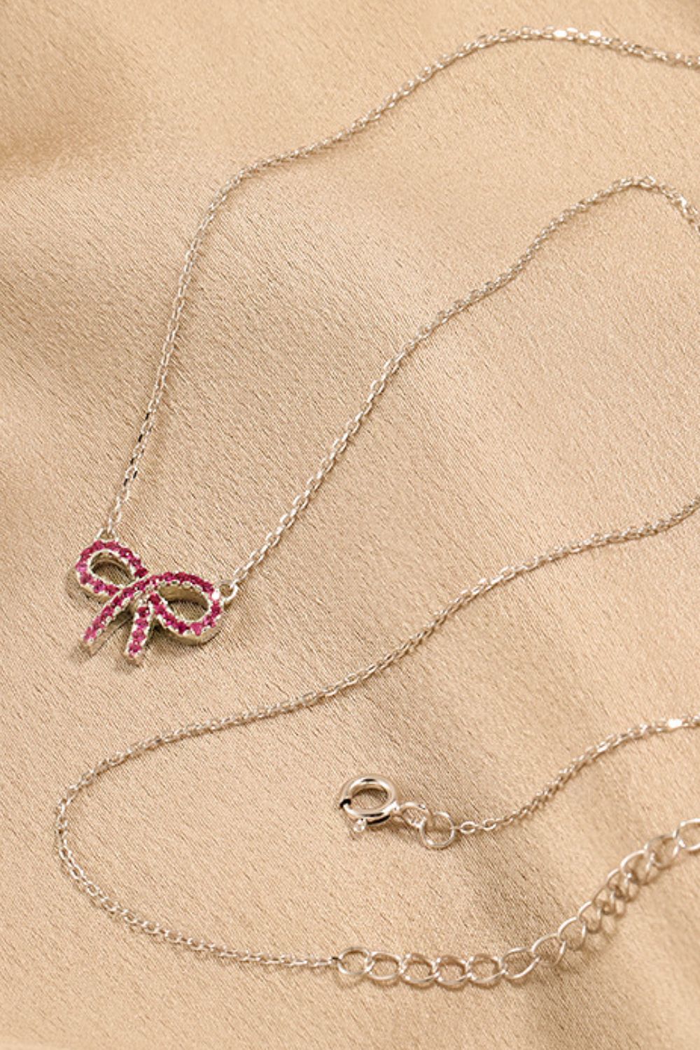 925 Sterling Silver Bow Necklace - felvior