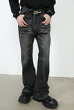 Men's Frayed Hem Bootcut Jeans - felvior