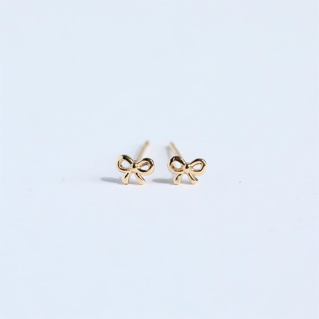 Copper Bow Stud Earrings
