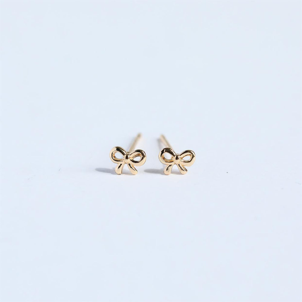 Copper Bow Stud Earrings