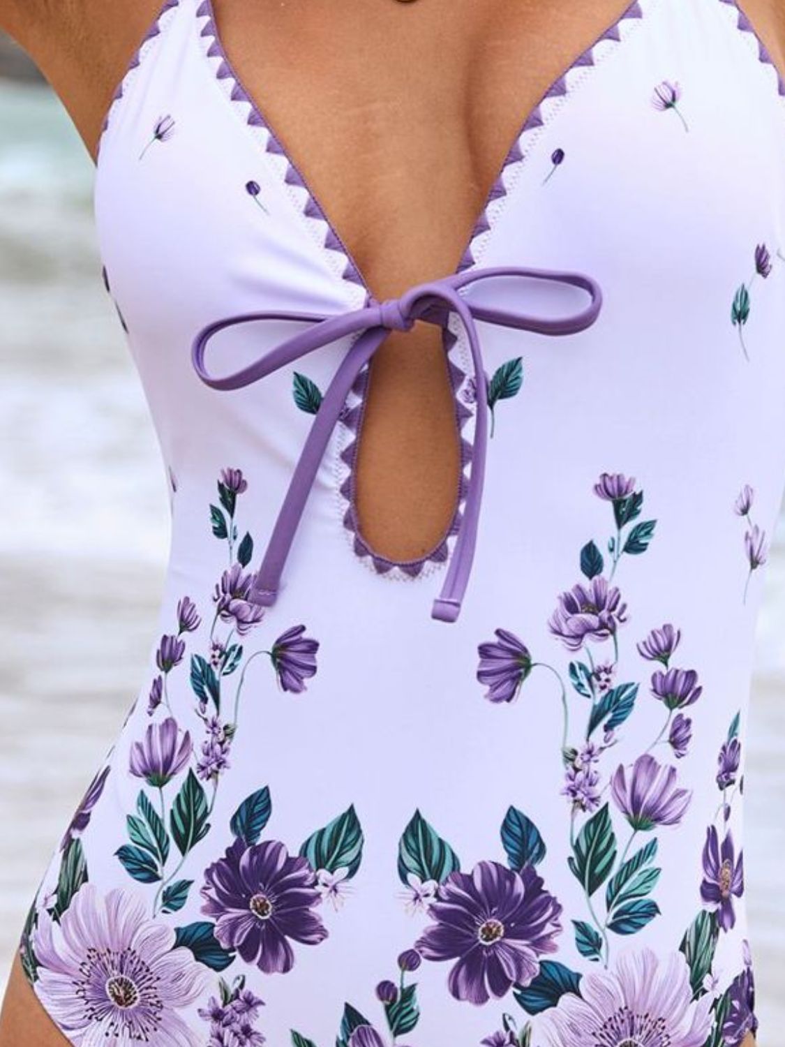 Printed Spaghetti Strap One-Piece Swimwear and Cover Up Swim Set - felvior