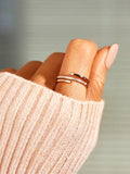 925 Sterling Silver Inlaid Zircon Ring - felvior