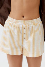 Striped Elastic Waist Shorts