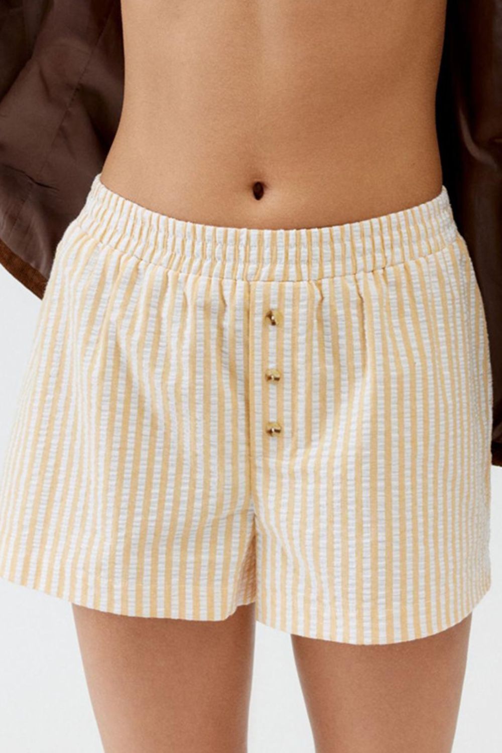 Striped Elastic Waist Shorts
