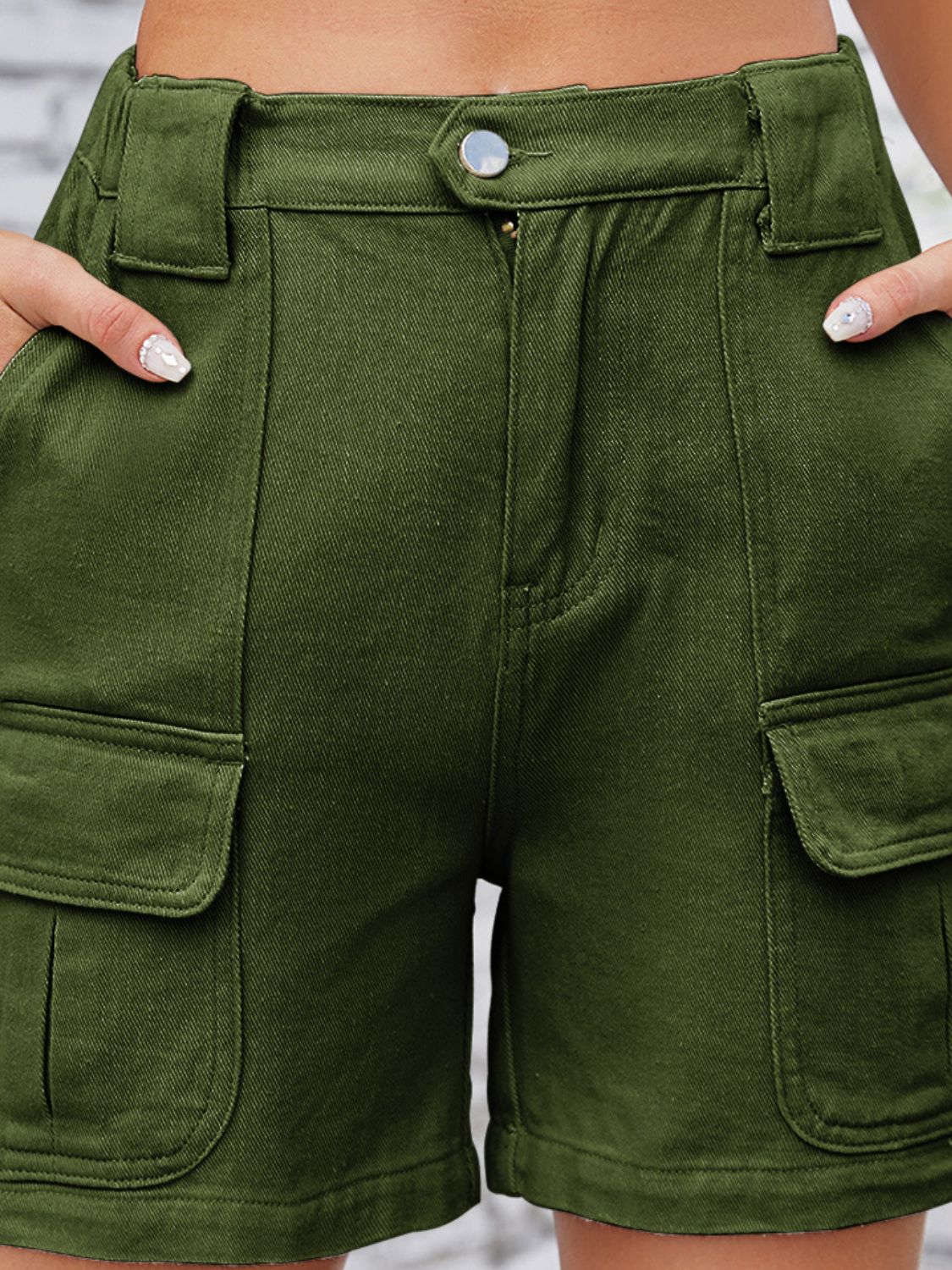 High Waist Washed Denim Shorts - felvior