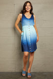 Double Take Scoop Neck Buttoned Sleeveless Magic Dress with Pockets - felvior
