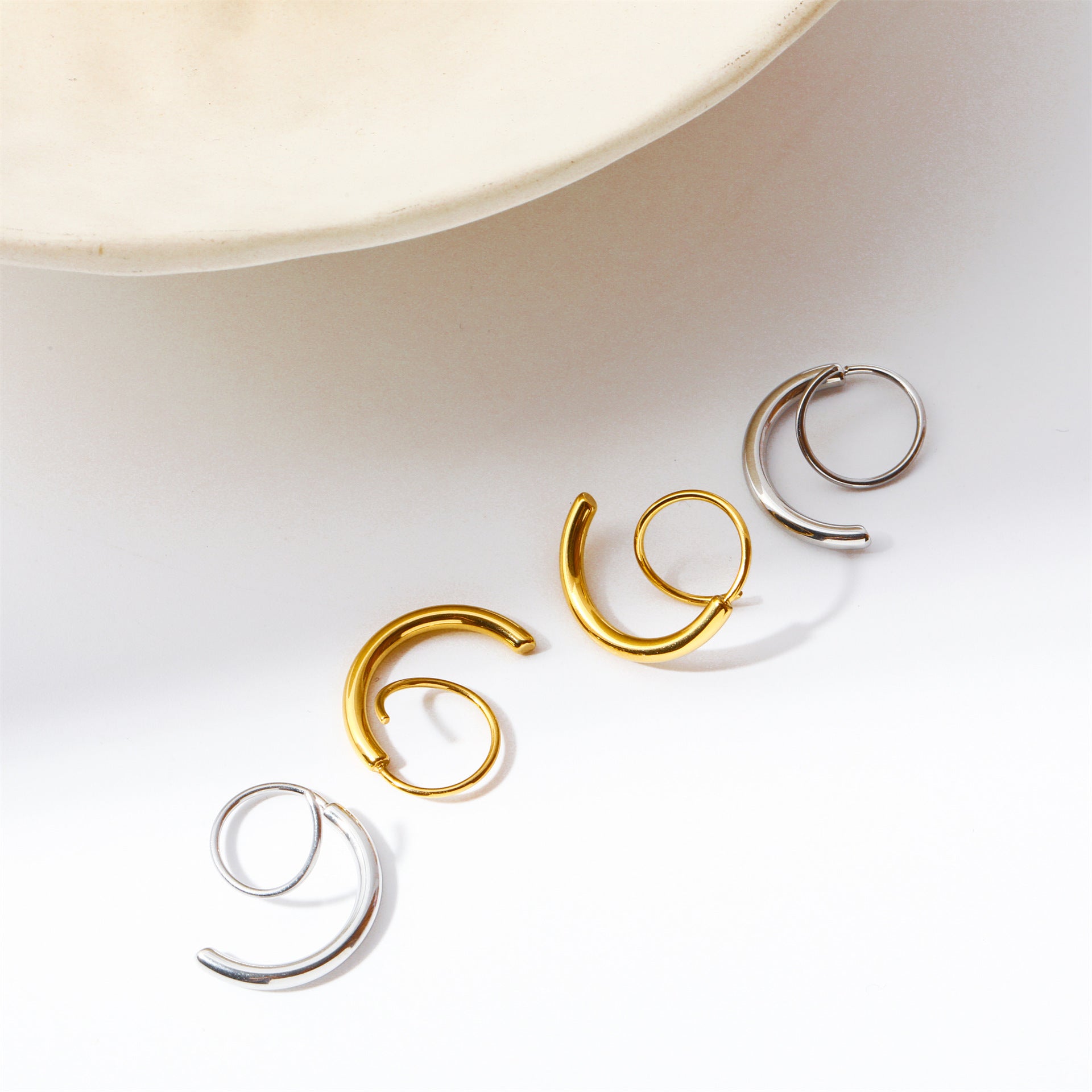 Stainless Steel Spiral Earrings - felvior