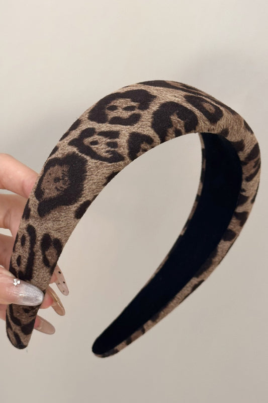 Leopard Polyester Wide Headband - felvior