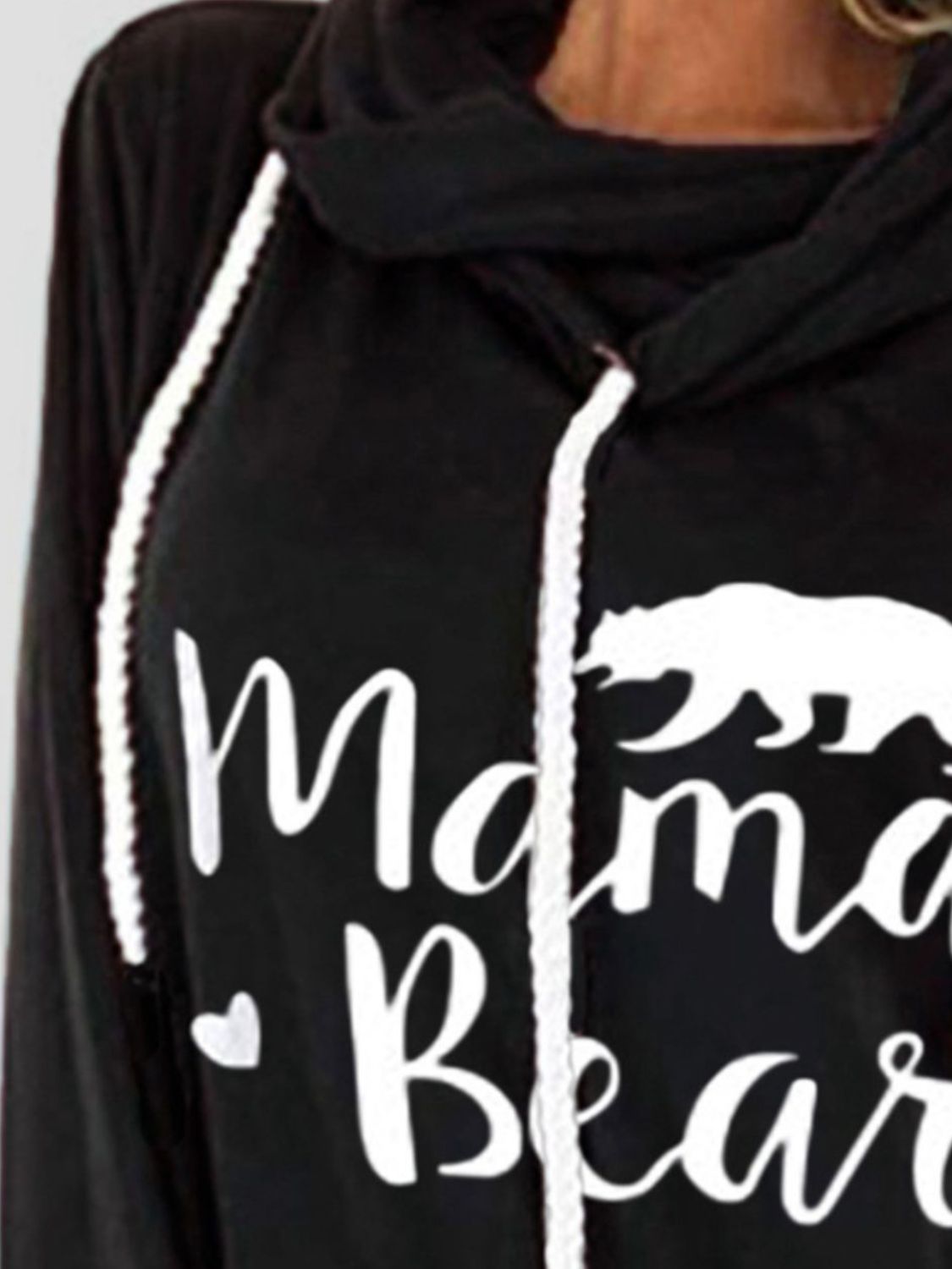 Drawstring Letter Graphic Long Sleeve Hoodie - felvior