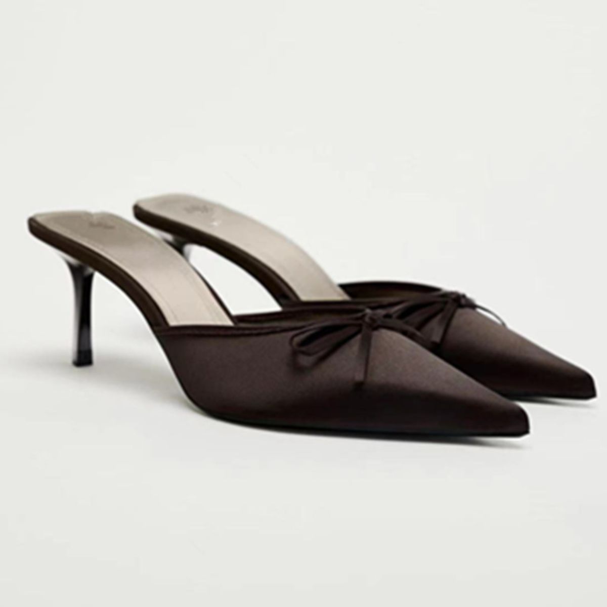 Satin Pointed Toe Pumps - felvior