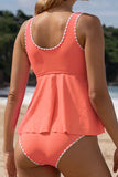 Scoop Neck Wide Strap Tankini Set - felvior