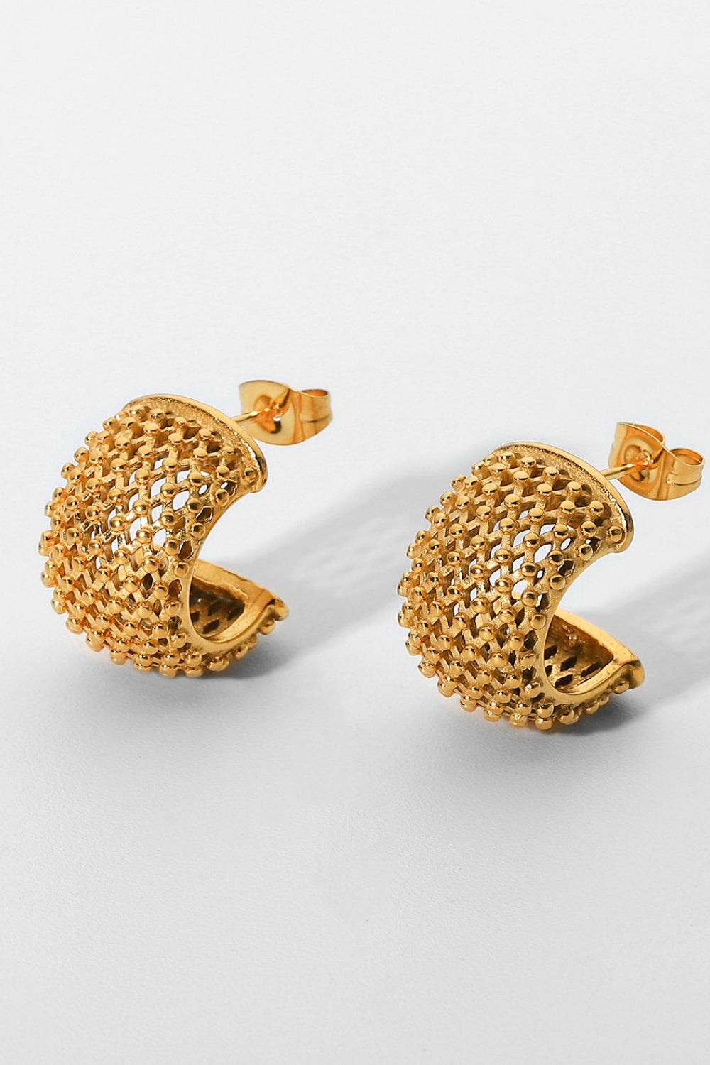 Mesh Half Hoop Earrings - felvior