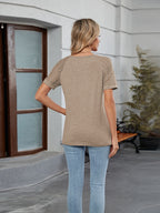 Round Neck Lace Short Sleeve T-Shirt