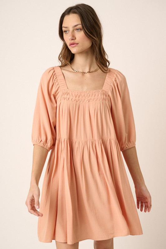 Mittoshop Pintuck Detail Tie Back Mini Dress - felvior