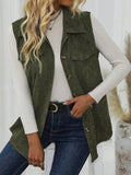 Button Up Collared Neck Vest Coat - felvior