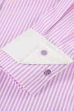 Striped Collared Neck Long Sleeve Shirt