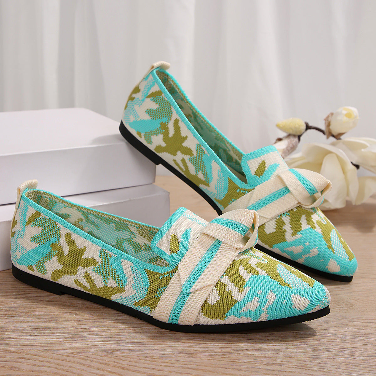 Mesh Point Toe Flat Slip-Ons - felvior