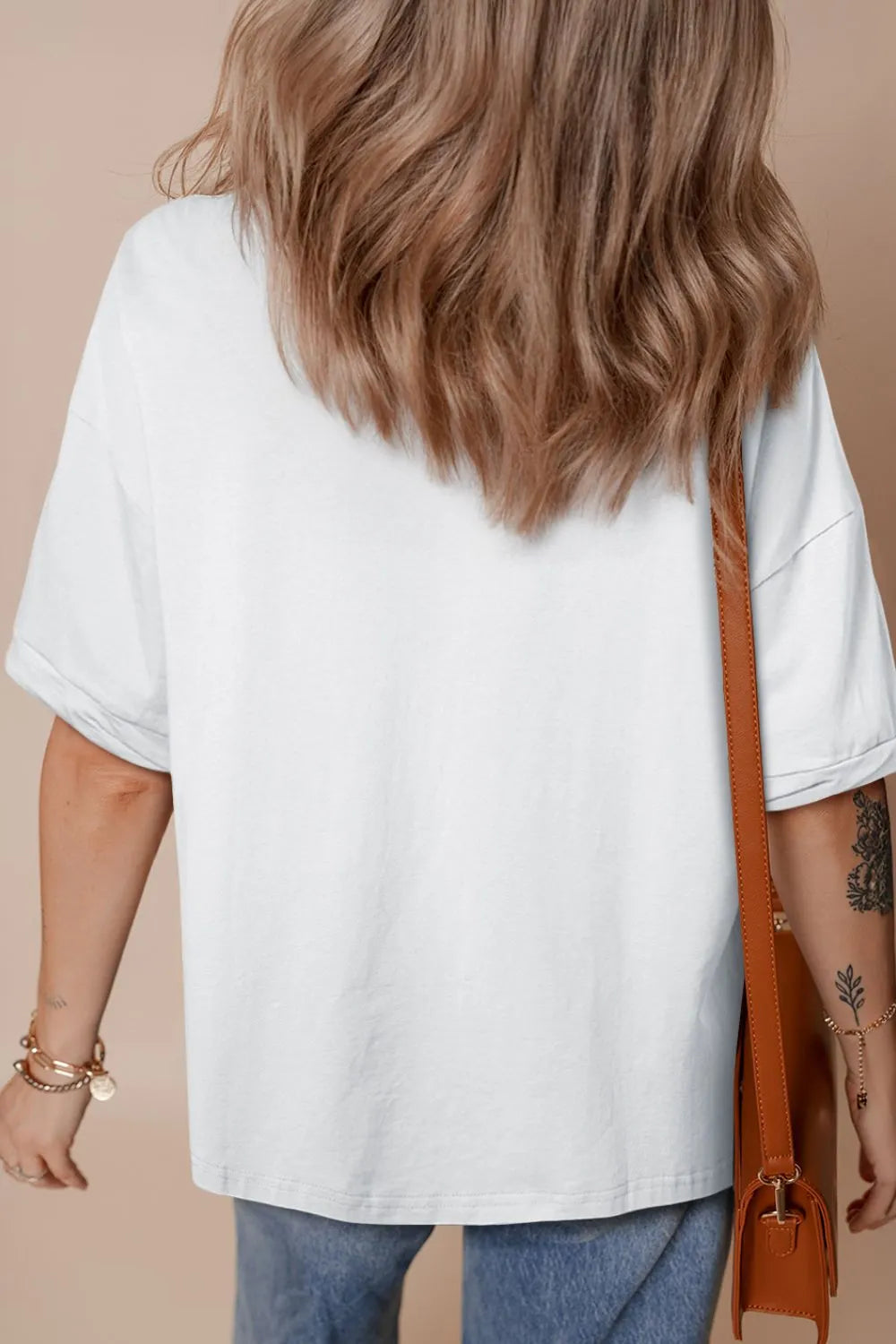 Loose Half Sleeve Hi Low Hem T Shirt