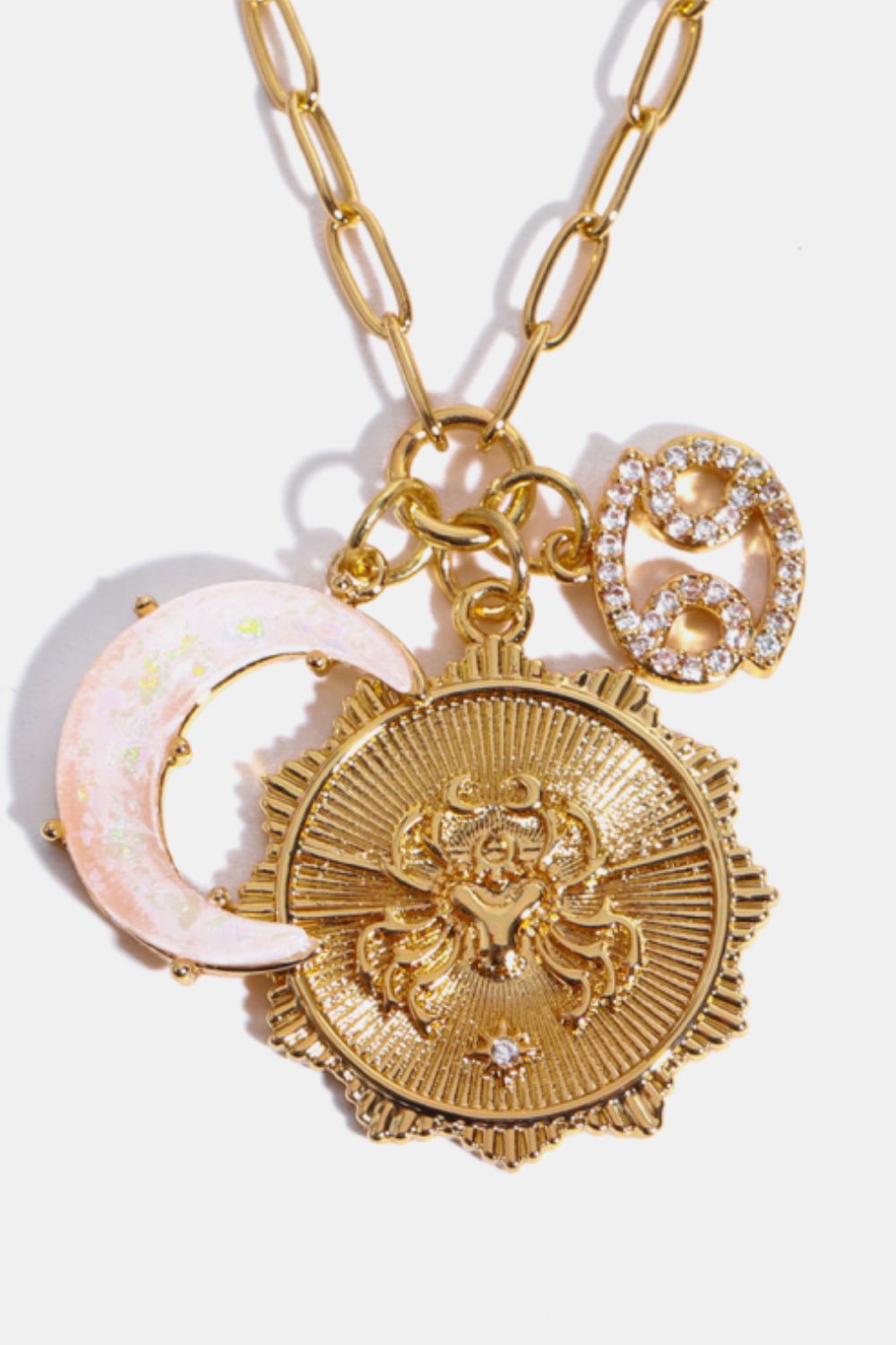Constellation and Moon Pendant Copper Necklace - felvior