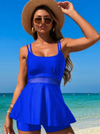 Scoop Neck Double Spaghetti Strap Top and Shorts Set