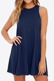 Full Size Round Neck Sleeveless Dress with Pockets - felvior