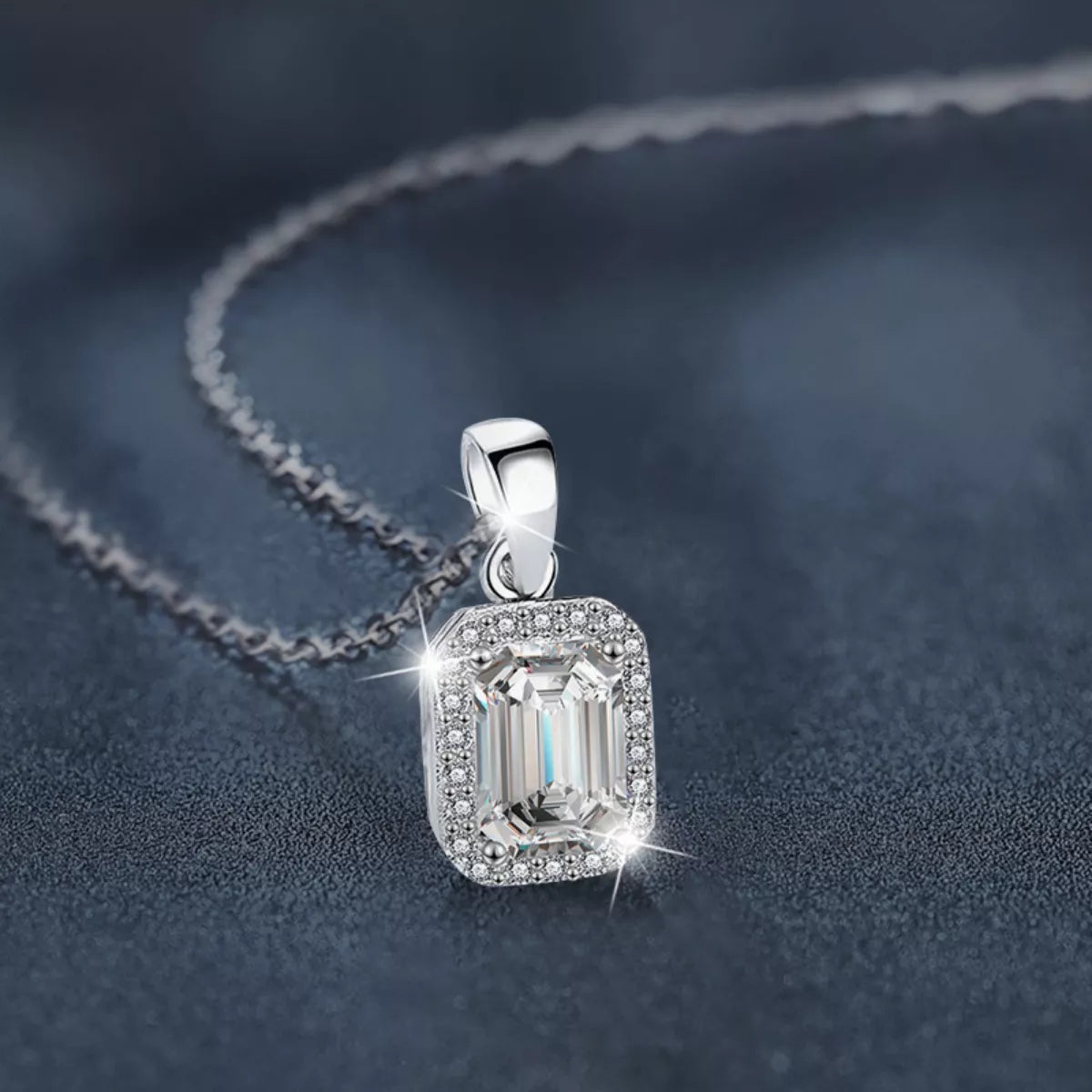 1 Carat Moissanite 925 Sterling Silver Pendant Necklace Secondary image