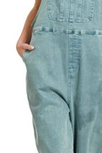Zenana Washed Knot Strap Relaxed Fit Overalls