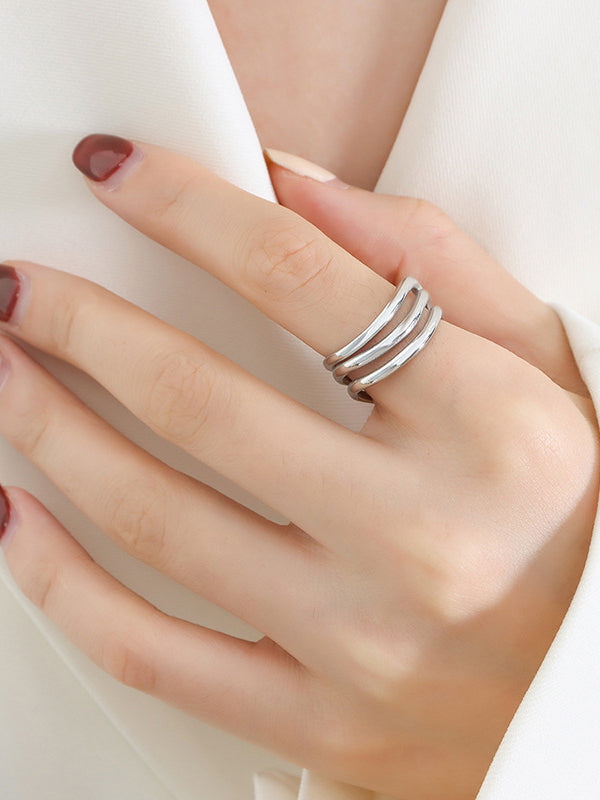 Titanium Steel Three-Layered Ring - felvior